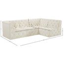  Manufacturer Color_Cream -- Tuft 99" Cream Velvet Upholstered 4 pc Modular Sectional IMAGE 20
