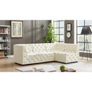  Manufacturer Color_Cream -- Tuft 99" Cream Velvet Upholstered 4 pc Modular Sectional IMAGE 3