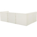  Manufacturer Color_Cream -- Tuft 99" Cream Velvet Upholstered 4 pc Modular Sectional IMAGE 5
