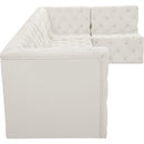  Manufacturer Color_Cream -- Tuft 128" Cream Velvet Upholstered 5 pc Modular Sectional IMAGE 11