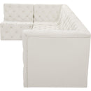  Manufacturer Color_Cream -- Tuft 128" Cream Velvet Upholstered 5 pc Modular Sectional IMAGE 12