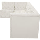 Meridian Tuft Cream Velvet Modular Sectional IMAGE 12