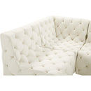  Manufacturer Color_Cream -- Tuft 128" Cream Velvet Upholstered 5 pc Modular Sectional IMAGE 19