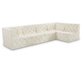  Manufacturer Color_Cream -- Tuft 128" Cream Velvet Upholstered 5 pc Modular Sectional IMAGE 1