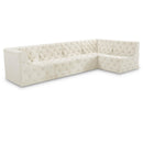  Manufacturer Color_Cream -- Tuft 128" Cream Velvet Upholstered 5 pc Modular Sectional IMAGE 1