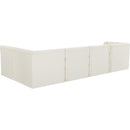  Manufacturer Color_Cream -- Tuft 128" Cream Velvet Upholstered 5 pc Modular Sectional IMAGE 5