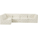 Meridian Tuft Cream Velvet Modular Sectional IMAGE 8