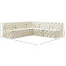 Manufacturer Color_Cream -- Tuft 93" Cream Velvet Upholstered 5 pc Modular Sectional IMAGE 15