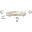  Manufacturer Color_Cream -- Tuft 93" Cream Velvet Upholstered 5 pc Modular Sectional IMAGE 16
