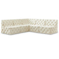  Manufacturer Color_Cream -- Tuft 93" Cream Velvet Upholstered 5 pc Modular Sectional IMAGE 1
