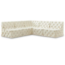  Manufacturer Color_Cream -- Tuft 93" Cream Velvet Upholstered 5 pc Modular Sectional IMAGE 1