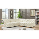  Manufacturer Color_Cream -- Tuft 93" Cream Velvet Upholstered 5 pc Modular Sectional IMAGE 2