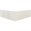  Manufacturer Color_Cream -- Tuft 93" Cream Velvet Upholstered 5 pc Modular Sectional IMAGE 4