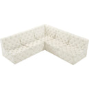  Manufacturer Color_Cream -- Tuft 93" Cream Velvet Upholstered 5 pc Modular Sectional IMAGE 5