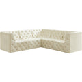  Manufacturer Color_Cream -- Tuft 99" Cream Velvet Upholstered 5 pc Modular Sectional IMAGE 1