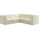  Manufacturer Color_Cream -- Tuft 99" Cream Velvet Upholstered 5 pc Modular Sectional IMAGE 1
