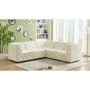  Manufacturer Color_Cream -- Tuft 99" Cream Velvet Upholstered 5 pc Modular Sectional IMAGE 2