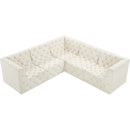  Manufacturer Color_Cream -- Tuft 99" Cream Velvet Upholstered 5 pc Modular Sectional IMAGE 4