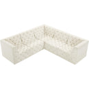 Meridian Tuft Cream Velvet Modular Sectional IMAGE 4