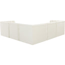  Manufacturer Color_Cream -- Tuft 99" Cream Velvet Upholstered 5 pc Modular Sectional IMAGE 5