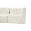  Manufacturer Color_Cream -- Tuft 128" Cream Velvet Upholstered 6 pc Modular Sectional IMAGE 13