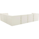  Manufacturer Color_Cream -- Tuft 128" Cream Velvet Upholstered 6 pc Modular Sectional IMAGE 5