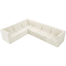  Manufacturer Color_Cream -- Tuft 128" Cream Velvet Upholstered 6 pc Modular Sectional IMAGE 8