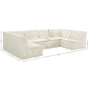 Meridian Tuft Cream Velvet Modular Sectional IMAGE 15