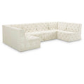  Manufacturer Color_Cream -- Tuft 128" Cream Velvet Upholstered 6 pc Modular Sectional IMAGE 1