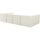  Manufacturer Color_Cream -- Tuft 128" Cream Velvet Upholstered 6 pc Modular Sectional IMAGE 3