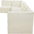  Manufacturer Color_Cream -- Tuft 157" Cream Velvet Upholstered 6 pc Modular Sectional IMAGE 12