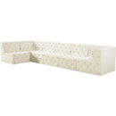  Manufacturer Color_Cream -- Tuft 157" Cream Velvet Upholstered 6 pc Modular Sectional IMAGE 2