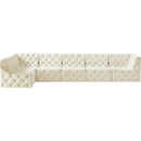  Manufacturer Color_Cream -- Tuft 157" Cream Velvet Upholstered 6 pc Modular Sectional IMAGE 7