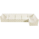  Manufacturer Color_Cream -- Tuft 157" Cream Velvet Upholstered 6 pc Modular Sectional IMAGE 9