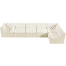 Meridian Tuft Cream Velvet Modular Sectional IMAGE 9