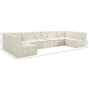  Manufacturer Color_Cream -- Tuft 157" Cream Velvet Upholstered 7 pc Modular Sectional IMAGE 15