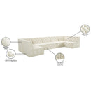  Manufacturer Color_Cream -- Tuft 157" Cream Velvet Upholstered 7 pc Modular Sectional IMAGE 16