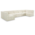  Manufacturer Color_Cream -- Tuft 157" Cream Velvet Upholstered 7 pc Modular Sectional IMAGE 1