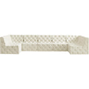  Manufacturer Color_Cream -- Tuft 157" Cream Velvet Upholstered 7 pc Modular Sectional IMAGE 4