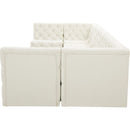 Meridian Tuft Cream Velvet Modular Sectional IMAGE 6