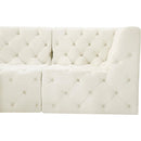  Manufacturer Color_Cream -- Tuft 157" Cream Velvet Upholstered 7 pc Modular Sectional IMAGE 7