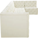  Manufacturer Color_Cream -- Tuft 186" Cream Velvet Upholstered 7 pc Modular Sectional IMAGE 11