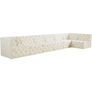  Manufacturer Color_Cream -- Tuft 186" Cream Velvet Upholstered 7 pc Modular Sectional IMAGE 1