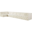  Manufacturer Color_Cream -- Tuft 186" Cream Velvet Upholstered 7 pc Modular Sectional IMAGE 2