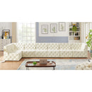  Manufacturer Color_Cream -- Tuft 186" Cream Velvet Upholstered 7 pc Modular Sectional IMAGE 4