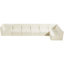  Manufacturer Color_Cream -- Tuft 186" Cream Velvet Upholstered 7 pc Modular Sectional IMAGE 9