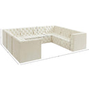  Manufacturer Color_Cream -- Tuft 128" Cream Velvet Upholstered 8 pc Modular Sectional IMAGE 14