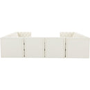  Manufacturer Color_Cream -- Tuft 128" Cream Velvet Upholstered 8 pc Modular Sectional IMAGE 3
