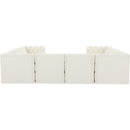 Meridian Tuft Cream Velvet Modular Sectional IMAGE 3