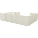  Manufacturer Color_Cream -- Tuft 128" Cream Velvet Upholstered 8 pc Modular Sectional IMAGE 4